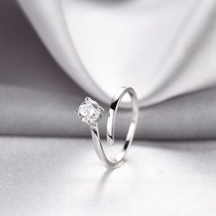 fashion S925 sterling silver ring fashion single zircon open ring