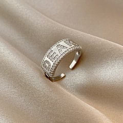 fashion English DEAR ring female micro-encrusted zircon copper ring
