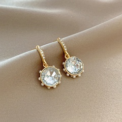 European and American fashion simple trend pearl round diamond alloy earrings