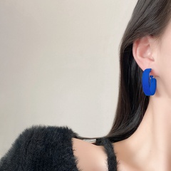 Personality fashion Klein plush temperament geometric retro earrings
