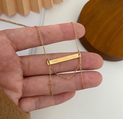 simple fashion tassel English letters titanium steel necklace
