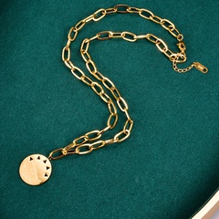 New Pentagram LUCK Pendant Long Chain Titanium Steel Necklace