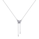fashion simple heart titanium steel tassel zircon pendant clavicle chainpicture8