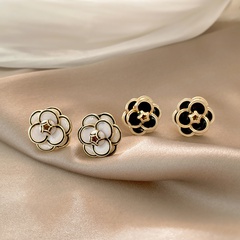 Korean simple flower earrings female design sense niche camellia stud earrings