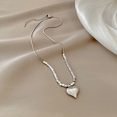 Simple Fashion Solid Color Heart Titanium Steel Necklace