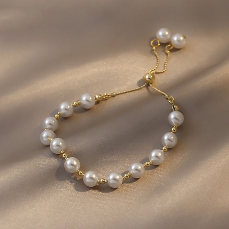 Pulsera de color de contraste de perlas con cordón nuevo de moda simple al por mayor's discount tags