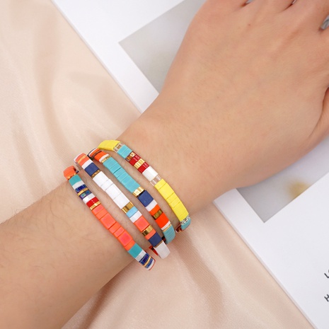 vintage contrast color niche design spring and summer bohemian miyuki beads bracelet's discount tags