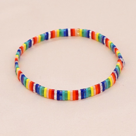 bohemian contrast color rainbow miyuki beads stacking bracelet's discount tags