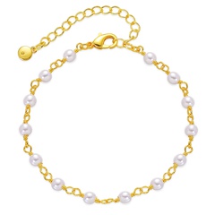 new extendable pearl geometric contrast color bracelet