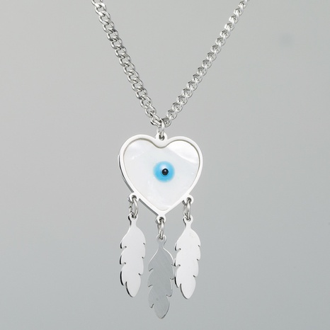fashion niche design devil's eye titanium steel necklace fashion trend clavicle chain NHLN586782's discount tags