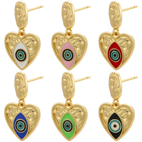 Boucles d'oreilles goutte couleur pendentif en forme de coeur Bijoux en cuivre plaqué or 18 carats's discount tags