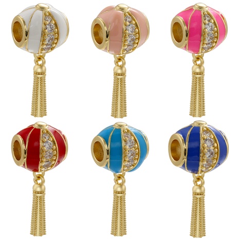 zircon drip oil beads lantern-shaped tassel beads DIY jewelry accessories's discount tags
