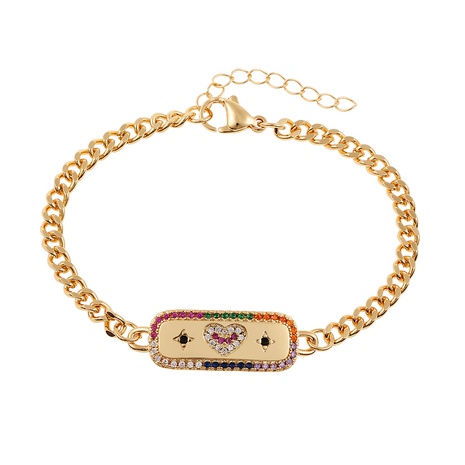 vintage heart-shaped star inlaid zircon hand brand copper bracelet NHBU586853's discount tags
