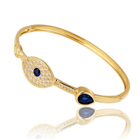new fashion jewelry evil eye hip-hop exaggerated copper inlaid zircon bracelet NHBU586855's discount tags