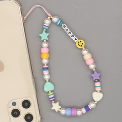Mode Macaron Farbe Nachahmung Perle Herz Yake Perlen Liebe Handy