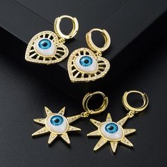 European and American fashion copper gold-plated micro-set zircon devil's eye earrings wholesale