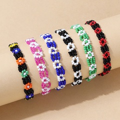 European ethnic style all-match small fresh rice bead flower bracelet set