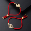 fashion copper microinlaid zircon red rope drawstring adjustable hand rope braceletpicture8