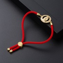 fashion copper microinlaid zircon red rope drawstring adjustable hand rope braceletpicture9