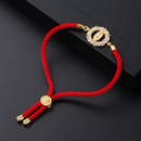fashion copper microinlaid zircon red rope drawstring adjustable hand rope braceletpicture10