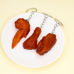 Creative Simulation Fried Chicken legs wings keychain Alloy Keyring