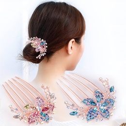 Alloy rhinestoneinlaid comb hair new hair accessories fivetooth comb plate hair clippicture29
