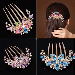Alloy rhinestoneinlaid comb hair new hair accessories fivetooth comb plate hair clippicture32