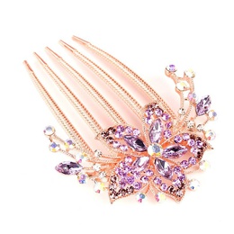 Alloy rhinestoneinlaid comb hair new hair accessories fivetooth comb plate hair clippicture34