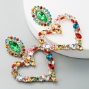 Red Heart Shaped Alloy Rhinestone Exaggerated Earrings Wholesalepicture15