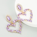 Red Heart Shaped Alloy Rhinestone Exaggerated Earrings Wholesalepicture16