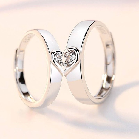 Heart-to-Heart Men's and Women's Live Mouth Rings Open Couple Rings's discount tags