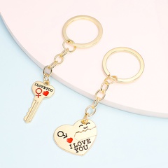 Valentine's day Gifts Couple i love you Letter Golden Silver Key Chain