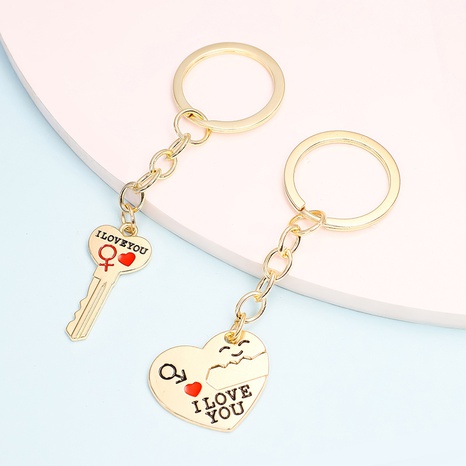 Valentine's day Gifts Couple i love you Letter Golden Silver Key Chain's discount tags