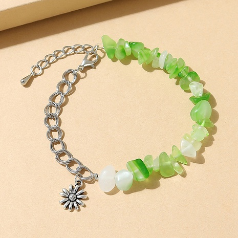 Bracelet national chinois en pierre naturelle créative de tournesol frais vert's discount tags