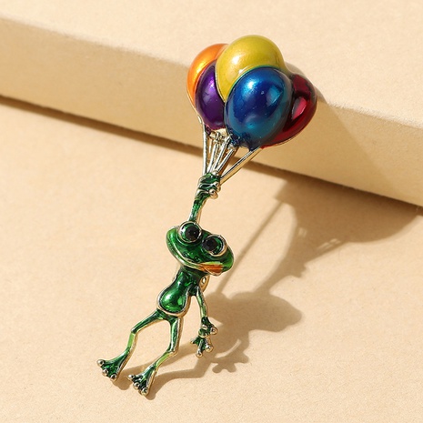 European creative drip oil frog rainbow balloon alloy brooch's discount tags