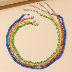 Version coréenne petit ensemble de colliers de perles de verre tout-en-un frais créatifs