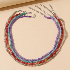 Korean creative glass beads fresh trendy necklace set