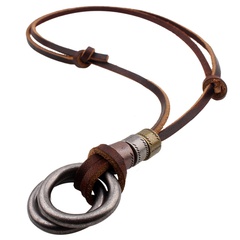 pendentif simple collier en cuir de vachette collier de corde en cuir bijoux