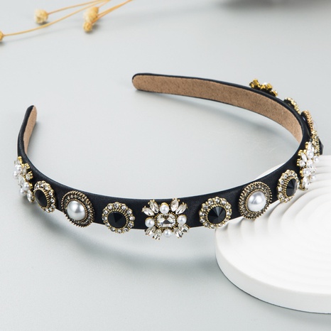 baroque butterfly rhinestone pearl headband female simple headband's discount tags