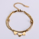 Womens Jewelry Wholesale Stainless Steel 18k Gold Plated Heart Double Braceletpicture7