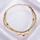Womens Jewelry Wholesale Stainless Steel 18k Gold Plated Heart Double Braceletpicture8