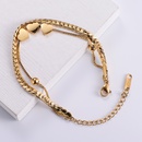 Womens Jewelry Wholesale Stainless Steel 18k Gold Plated Heart Double Braceletpicture9