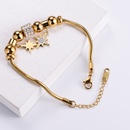 wholesale 18k gold diamond stainless steel ball star beaded snake bone bracelet NHON592179picture9