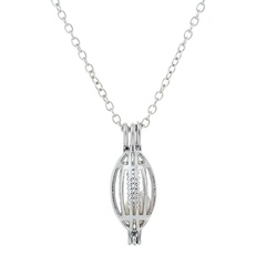 fashion simple hollow oyster pearl cage pendant necklace