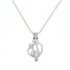 simple retro jewelry pearl cage pendant simple hollow irregular necklace