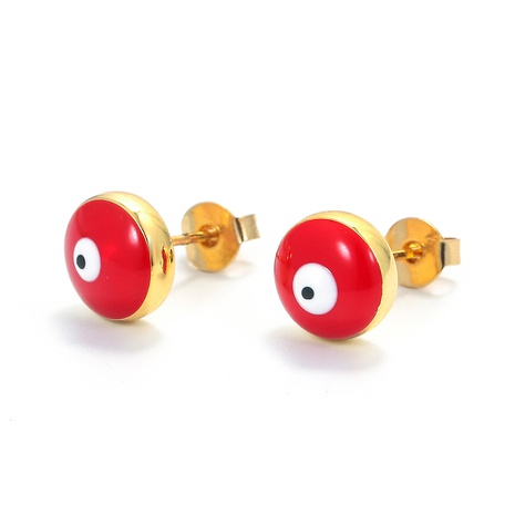 retro drop oil devil's eye oil drop enamel copper earrings's discount tags