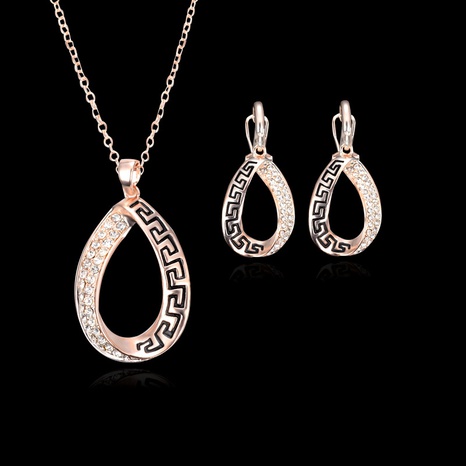 Neues Trend-Schmuck-Geschenk-Set mit rosévergoldeten Halsketten-Ohrringen's discount tags