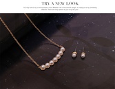 Pearl Jewelry Set Necklace Earring Bracelet Alloy Three Piece Setpicture11