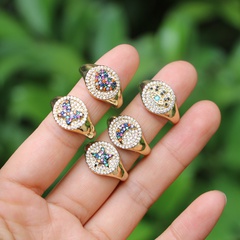fashion hollow gold butterfly star moon heart zircon copper ring
