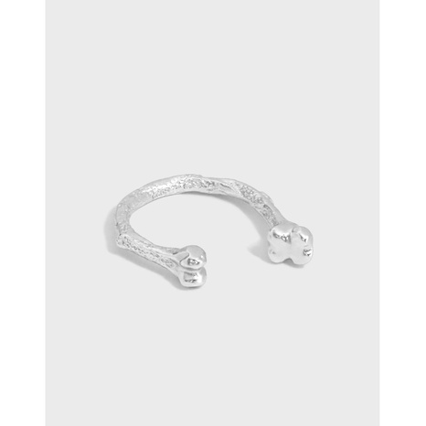 Anillo abierto de plata esterlina S925 con forma de hueso simple con diseño de nicho coreano para mujer's discount tags